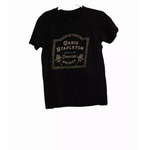 Chris Stapleton Mens Black Cotton T-Shirt Smooth As Tennessee Whiskey Graphic M